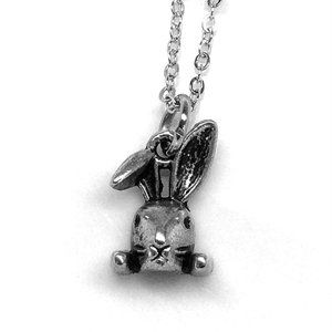 Tiny Miniature Bunny Rabbit Head Charm Necklace
